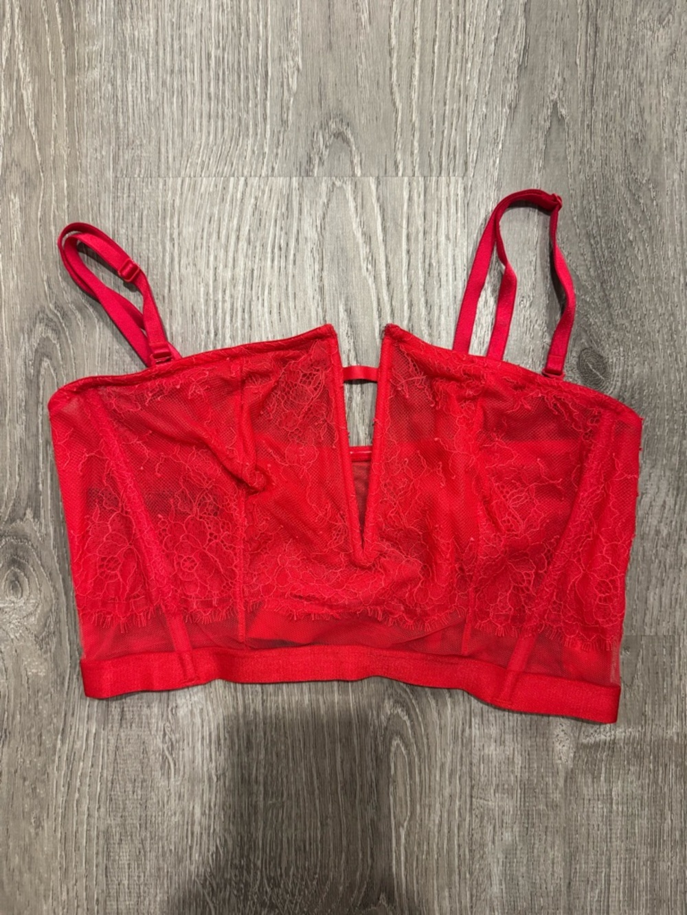 Victoria’s Secret Red Lace Bralette Crop Top/Bustier